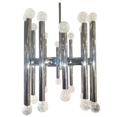 Gaetano Sciolari 1960's " 24 bulb" polished Chrome chandelier