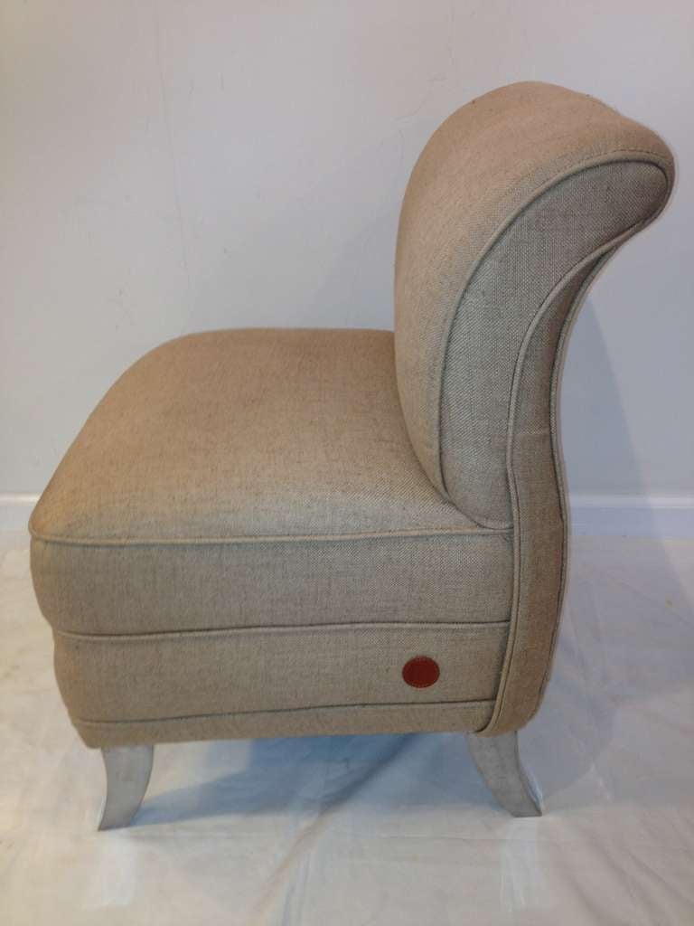 Fendi Petite Slipper Chair Polished Nickel Legs