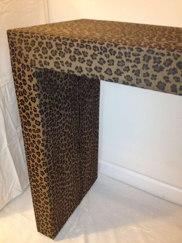 Italian Fendi Leopard Print Fabric Console Table