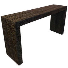Table console en tissu imprimé léopard Fendi