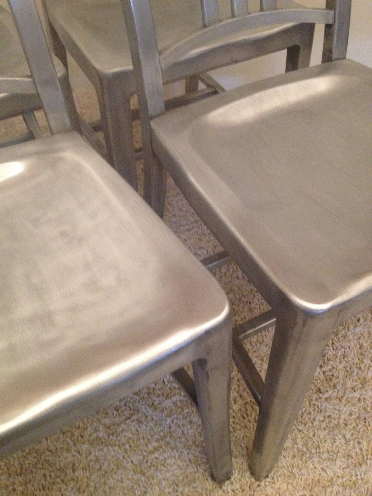 20th Century Emeco Set of Four Vintage Navy Chairs