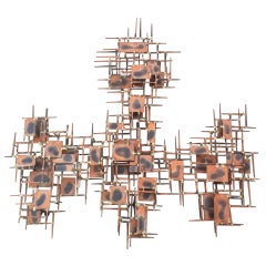 Marc Creates Metal Brutalist Wall Sculpture, 1970s 4
