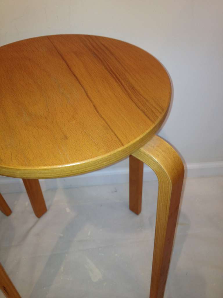 Alvar Aalto  style Stool /Tables 63 Bentwood In Excellent Condition For Sale In Westport, CT