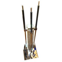 Alessandro Albrizzi Chrome Lucite fire palce tools