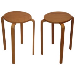 Used Alvar Aalto  style Stool /Tables 63 Bentwood