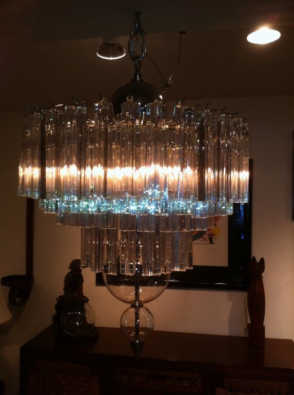 American Glass Camer Chandelier For Sale