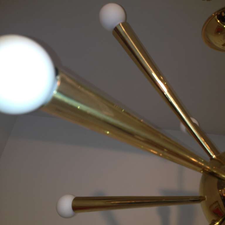 Stilnovo Attributed Sputnik Chandelier Brass For Sale 1