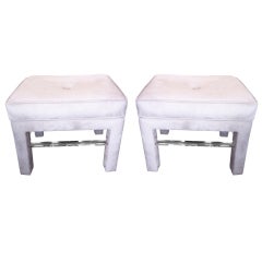 Pair Parsons Style Lucite Bars Stools