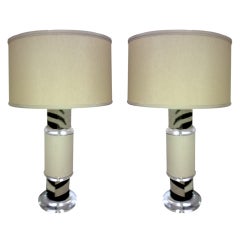 Vintage Pair Lucite zera lamps