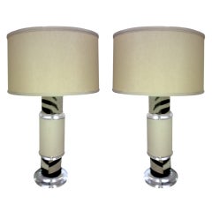 Pair Lucite zera lamps