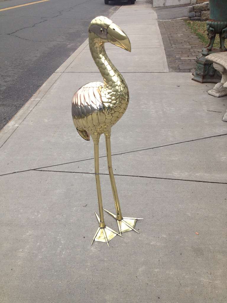 Sergio Bustamante Flamingo Standing Sculpture For Sale 1