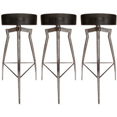 Set of Three Bar Stools Claudio Nardi Zeus Co.
