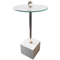 Petite table à boissons avec base en marbre