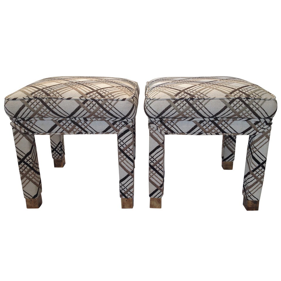 Pair of Alfred Parsons Style Petite Stools