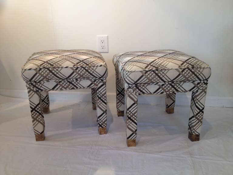 American Pair of Alfred Parsons Style Petite Stools