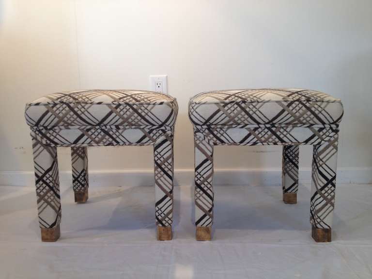 Mid-Century Modern Pair of Alfred Parsons Style Petite Stools