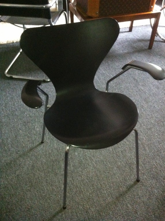 Danish Pair Fritz Hanson black series 7 arm chairs