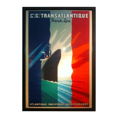 French Line Transatlantique Vintage Poster Paul Colin
