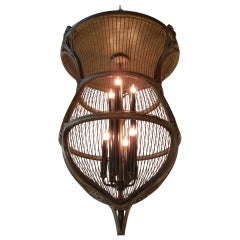 Art Nouveau Bird Cage Chandelier