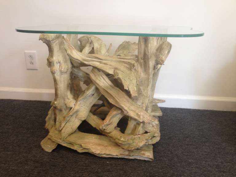 Pair Driftwood Gesso Washed End Tables 1