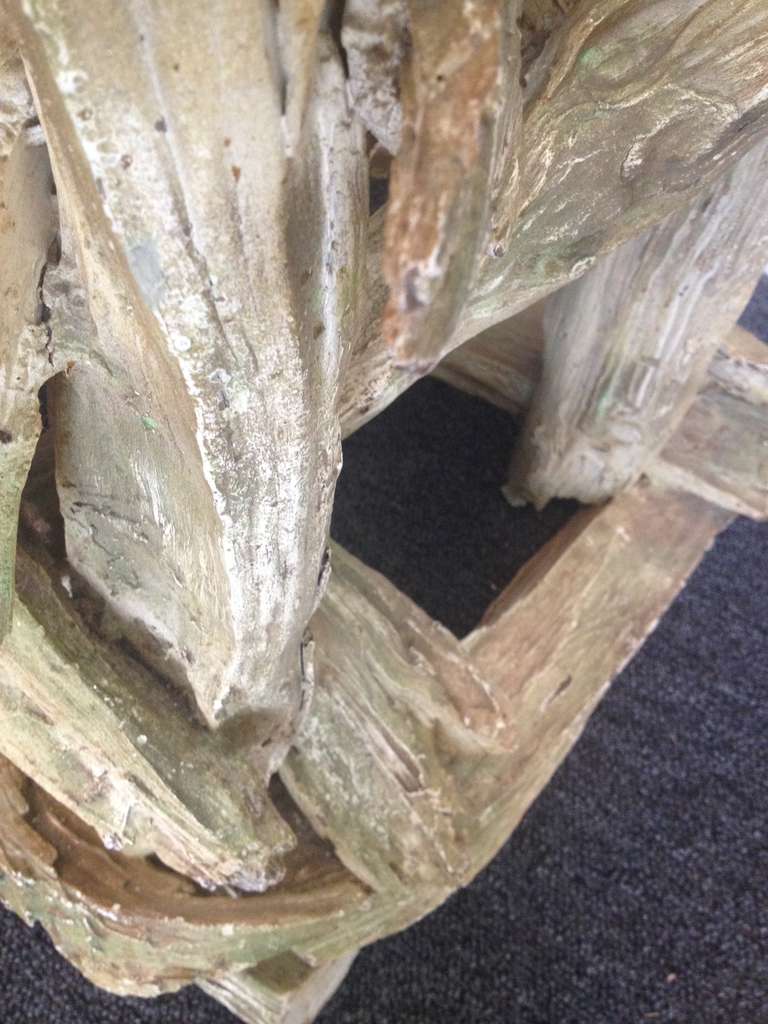 Pair Driftwood Gesso Washed End Tables In Excellent Condition In Westport, CT