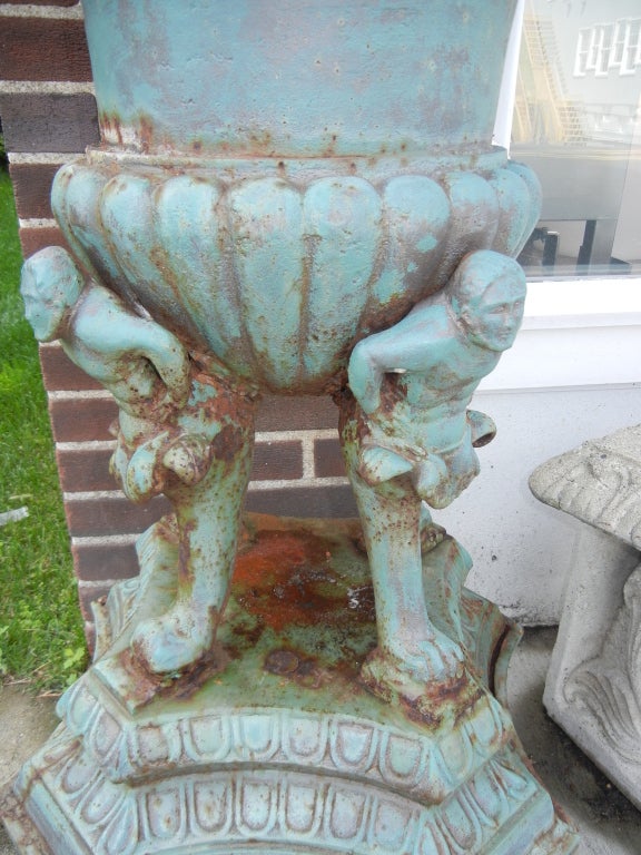 Aesthetic Movement Large Pair Cast Iron Decorative Antique Urns