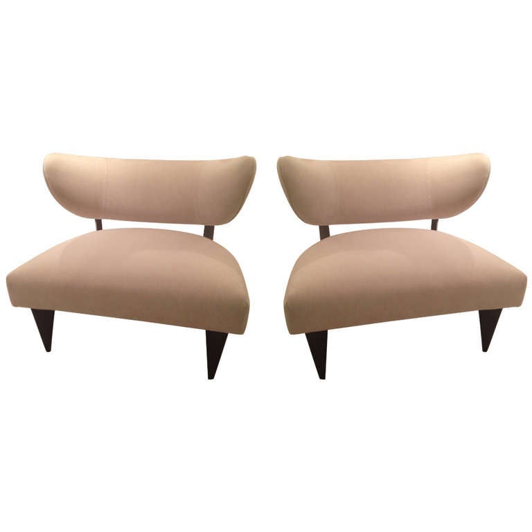 Pair Paul Laszlo Style Club Chairs
