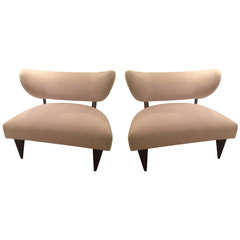 Pair Paul Laszlo Style Club Chairs