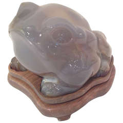 Large Agate with captured water Chinese Frog 7