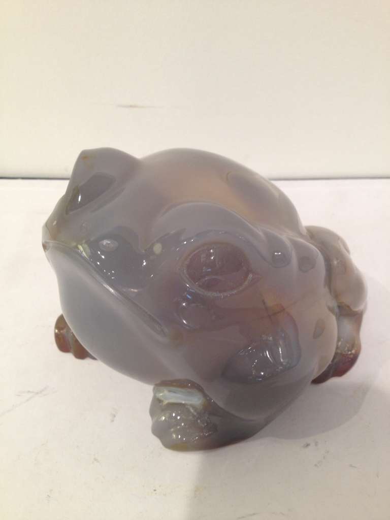 Chinese Chippendale Large Agate with captured water Chinese Frog