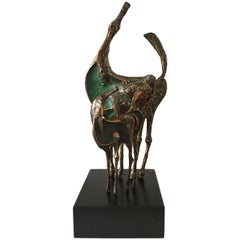 Sculpture de chevaux en bronze Curtis Jere