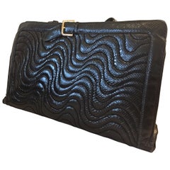 Judith Leiber Oversize Snakeskin Buckle Pocketbook