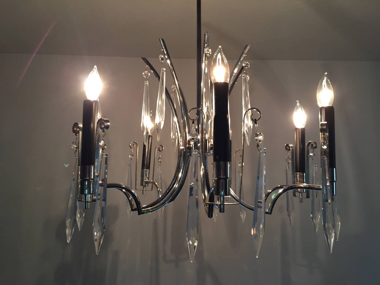 silver and crystal chandeliers