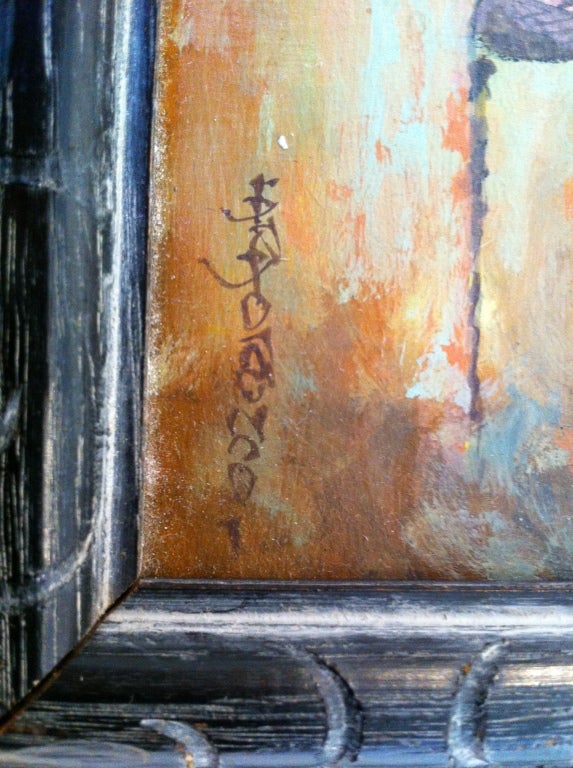20th century painting signed Hector Lara Orozco Mexico city Artist 1892-1958