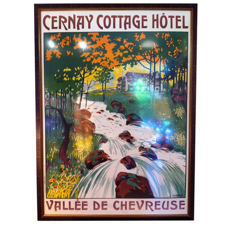 French Poster Cernay Cottage Hotel For Sale