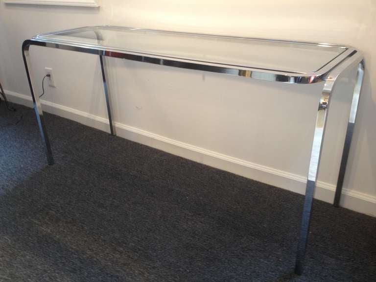 chrome and glass sofa table