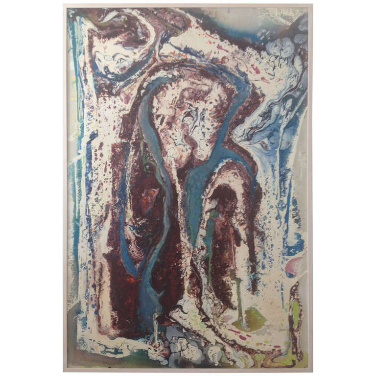 Large Eska Smythe Abstract Oil on Canvas For Sale