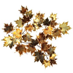 Brass Wall Leaf Sculpture