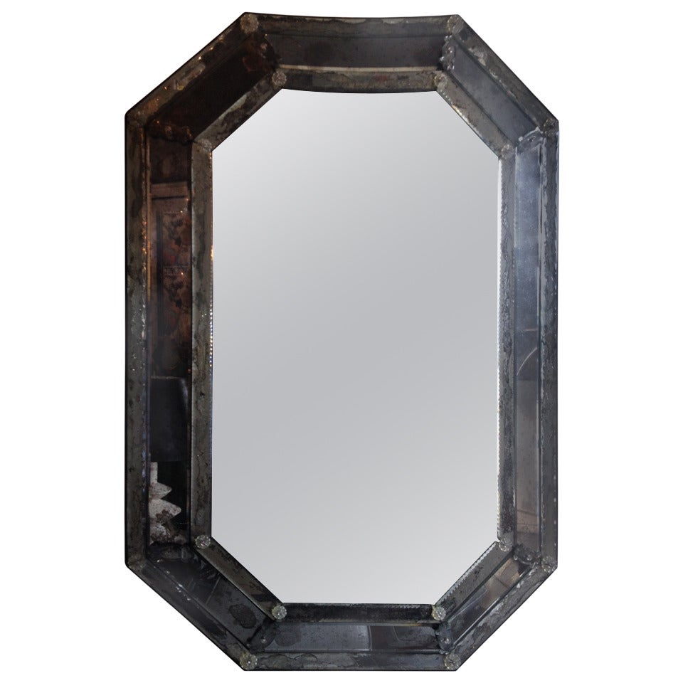 Vintage Antique Venetian Octagon Mirror