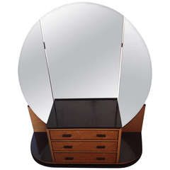 French Art Deco Elegant Vanity with Adjustable Mirrored Sides 12