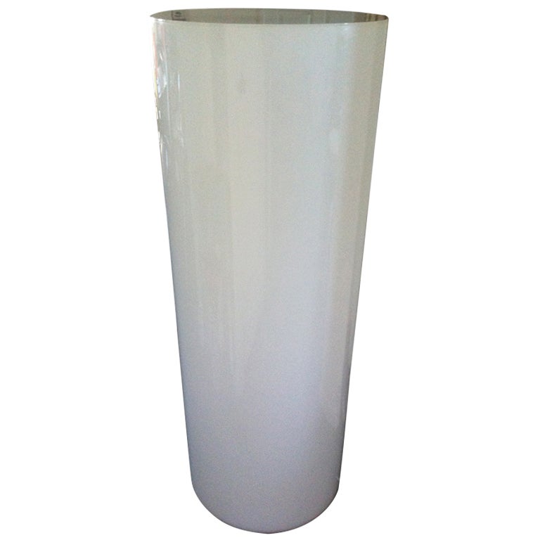Tall White Plexiglass Lighted Display Pedestal