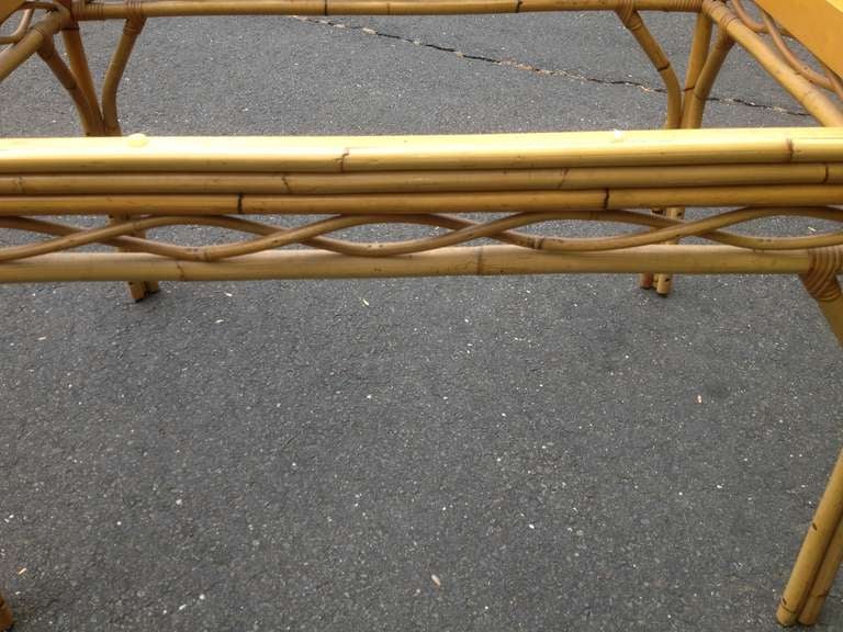 1940's Rattan Bamboo Table and 6 chairs In Excellent Condition In Westport, CT