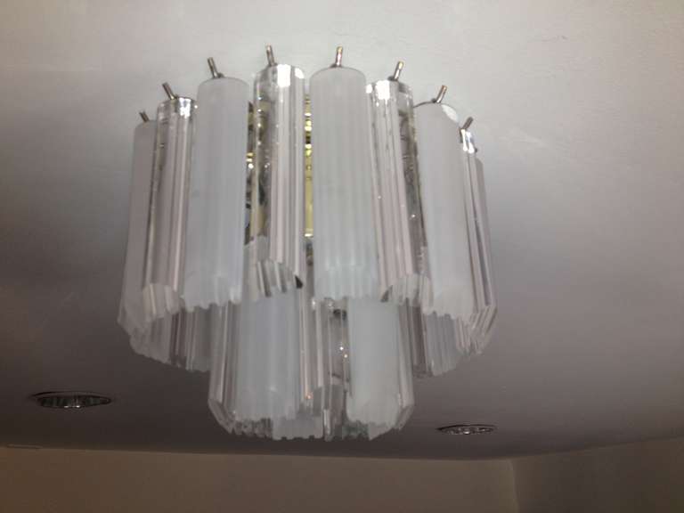 1960's Lucite Two Tiered Ceiling Chandelier 1
