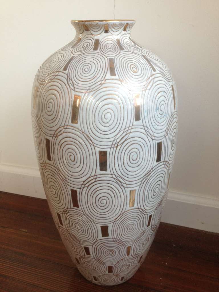 Jay Spectre Large Porcelain Vase for Silvestri