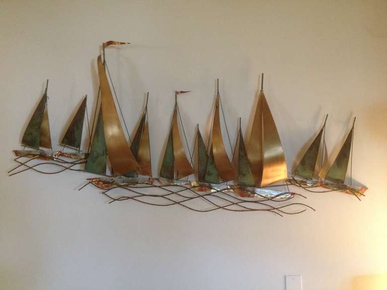 Curtis Jere Sailboat Wall Sculpture 1971 at 1stDibs curtis jere