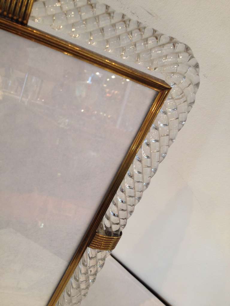 Venini Glass Twisted Glass Picture Frame 2