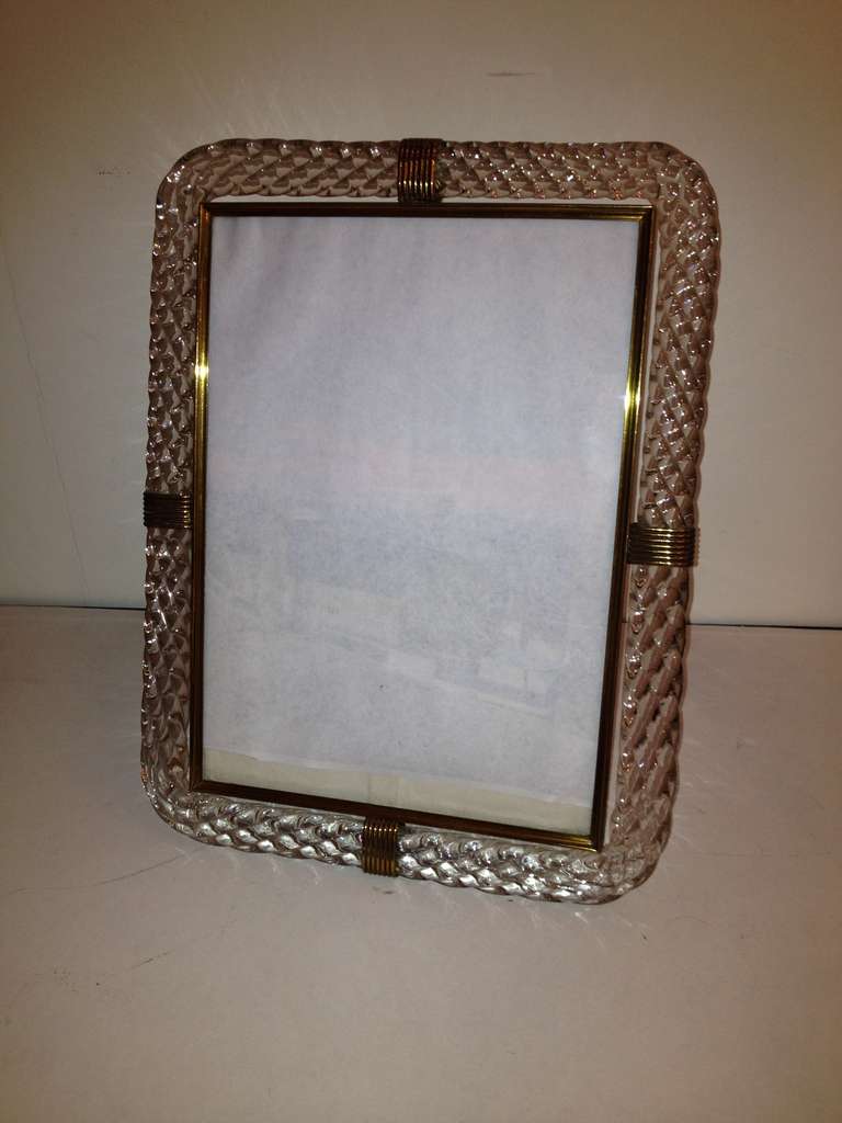 Circa 1950 Venetian  Venini Glass twisted Picture frame