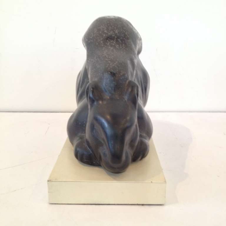 L. Anson Signed Stone Squirrel Statue 3