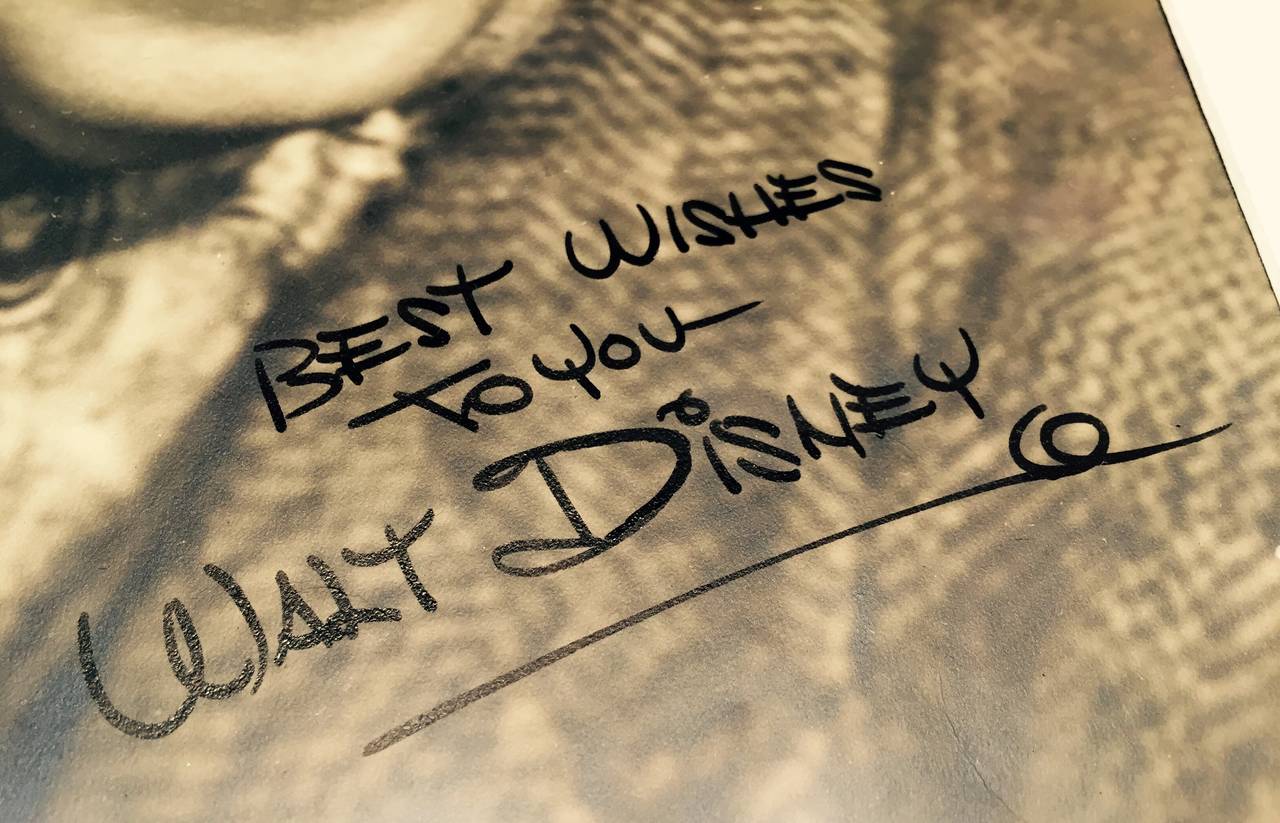 American Autographed Walt Disney Photograph Clarence Sinclair Bull Original