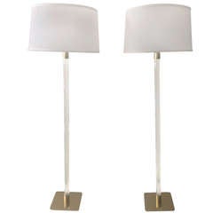 Pair of Glass Rod Springer Style Standing Lamps